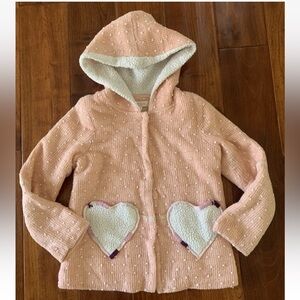 Hooded Sherpa lined Peach Jacket/Sweater size 6x BABY SARA by Sara Boutique